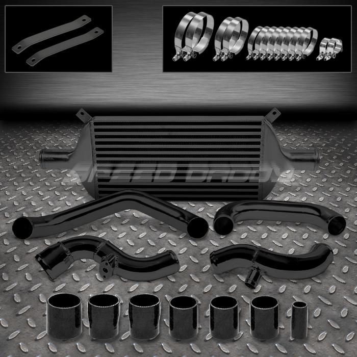 Bolt-on aluminum bar&plate intercooler+piping 02-05 audi a4 b6 1.8t 8e/8h black