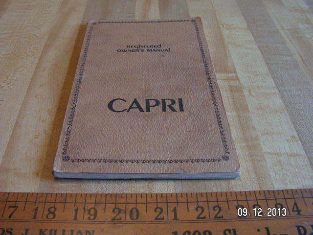 1971 mercury capri original owner's / owners manual