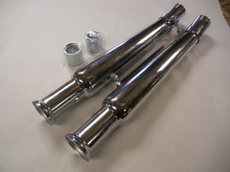 Cocktail shaker mufflers ( right -left )..shovelhead, ironhead, triumph,  bobber
