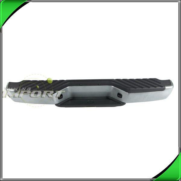 98-04 nissan frontier se xe sc black no sensor rear step bumper  w/pad assembly