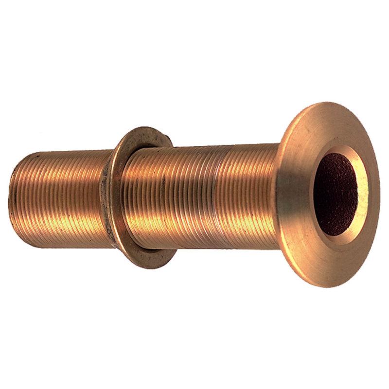 Perko 3/4" thru-hull fitting w/pipe thread bronze extra long - max hull 5" thick