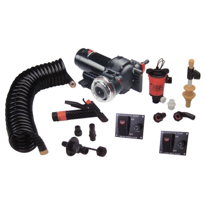 Johnson pump aqua jet 5.2 gph wash down/550 live well kit 64634