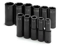 Sk 4041 11 piece 6 point deep fractional socket set