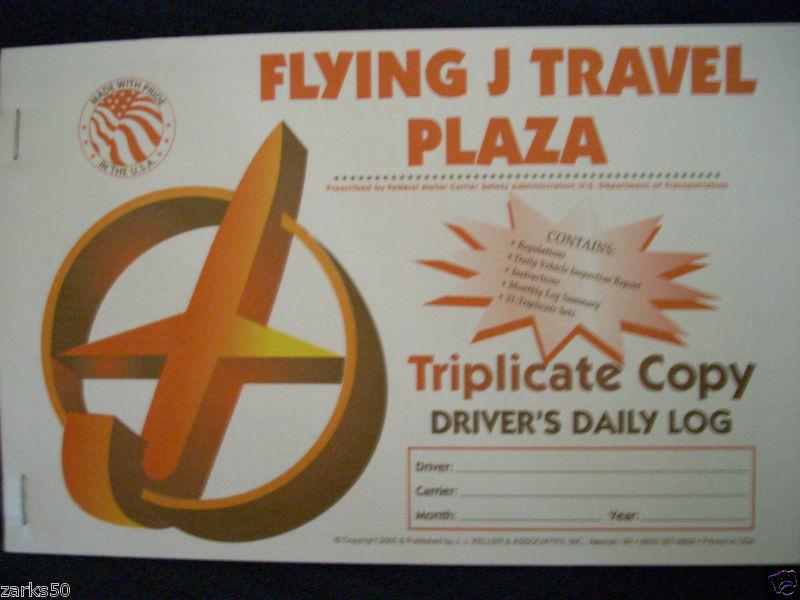 Lot of five flying j travel plaza truck drivers triplicate copy daily log book  