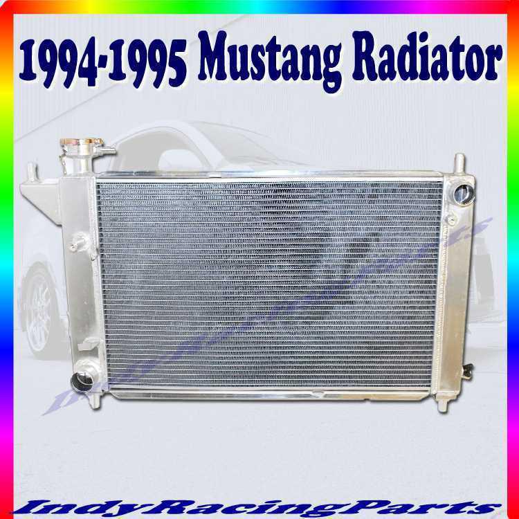 1994-1995 mustang manual performance racing aluminum radiator 2" 2 rows
