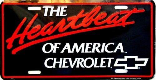 Chevy heartbeat of america chevrolet license plate