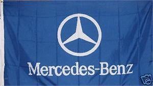 Mercedes benz emblem flag 3x5' horizontal blue banner jwx*