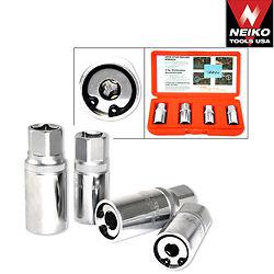 4 pc stud puller / remover wrench standard sae sockets extractor removal w/case