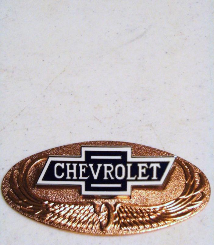 1928 chevy radiator emblem with bronze back plate '28