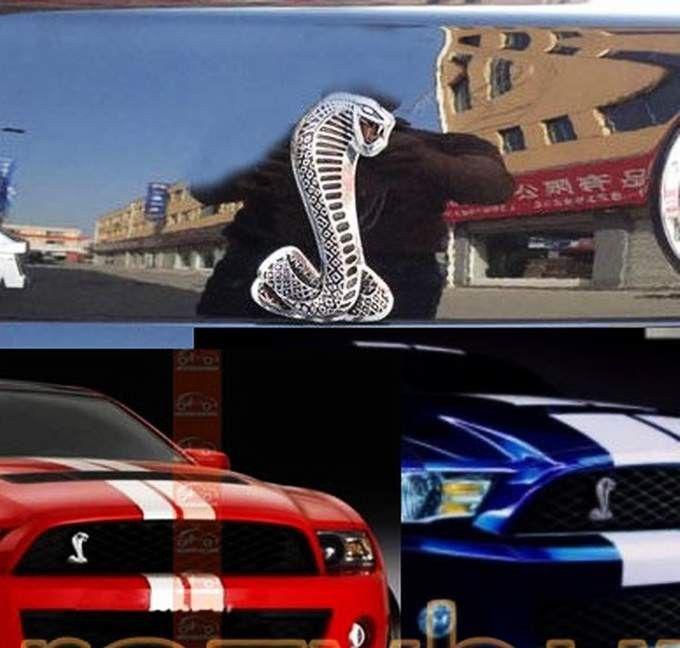 Silver cobra snake 3d metal car truck boat decal emblem sticker 3 1/2" new