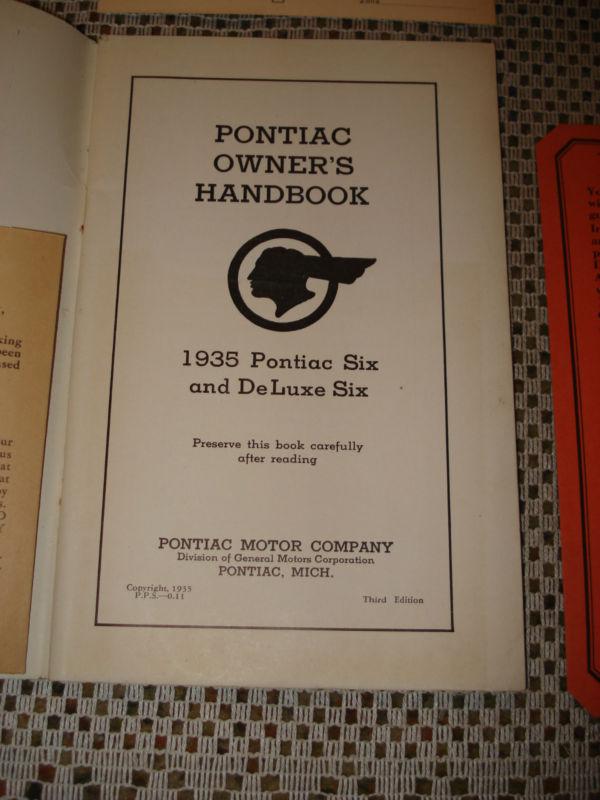 1935 PONTIAC OWNERS MANUAL SET GLOVE BOX BOOKS RARE ORIGINALS NICE OLD SET SIX, US $99.99, image 3
