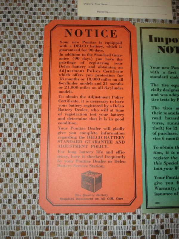 1935 PONTIAC OWNERS MANUAL SET GLOVE BOX BOOKS RARE ORIGINALS NICE OLD SET SIX, US $99.99, image 7