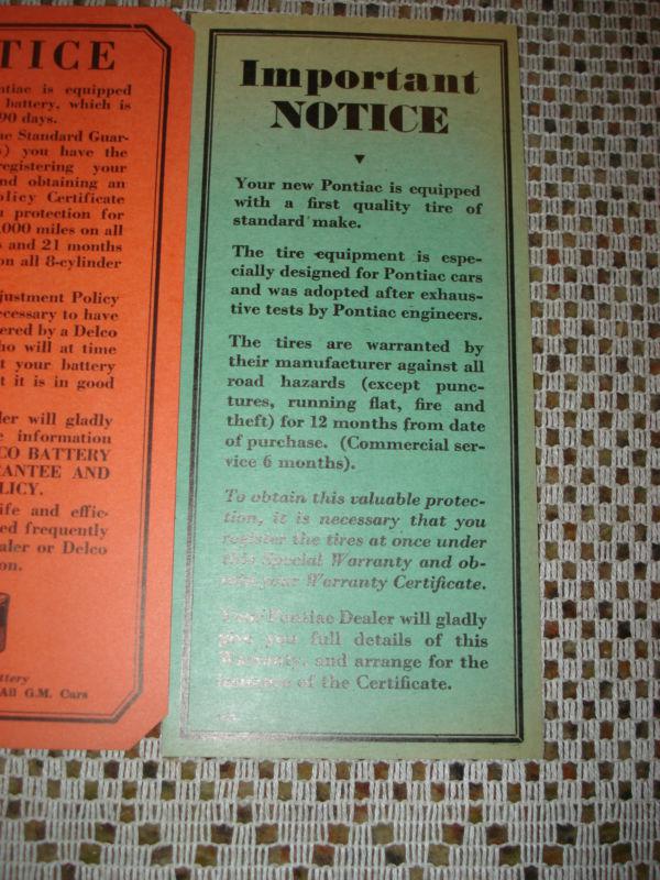 1935 PONTIAC OWNERS MANUAL SET GLOVE BOX BOOKS RARE ORIGINALS NICE OLD SET SIX, US $99.99, image 8