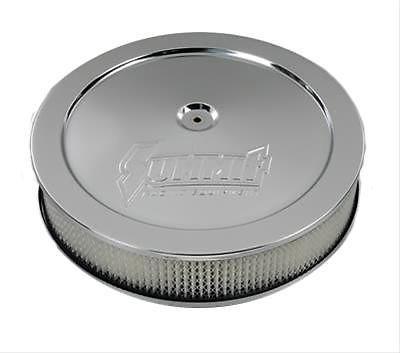Summit racing chrome air cleaner 14" dia round white paper element g3003