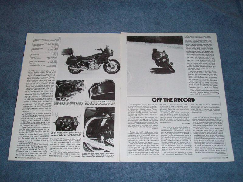 1982 Suzuki GS1100GK Ride Report Info Article, US $6.99, image 2