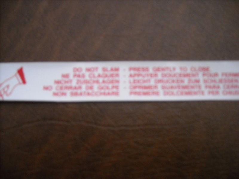 Simple dress-up item - jaguar "do not slam" trunk decal for  xj6 - xj12 - xjs