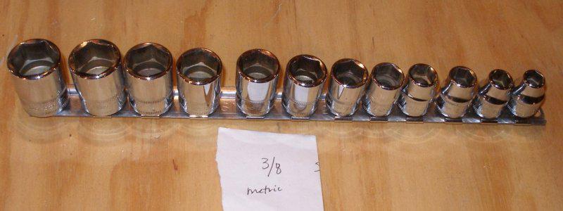 12 pc snap-on metric 6-point shallow 3/8" drive socket set 8-19mm