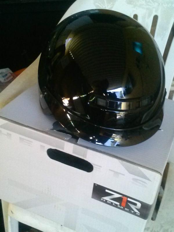 Nomad black z1r half motorcycle helmet new!! (s) nice!!great deal!!!