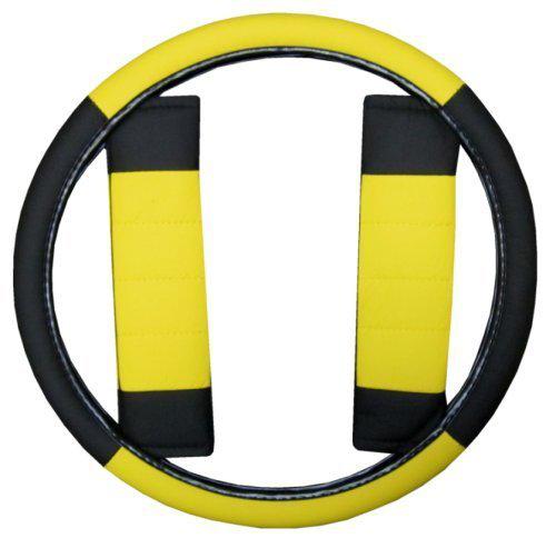 Yellow Blk Superior Synthetic Leather Seat Covers w/ Black Floor Mats & More #3, US $51.35, image 8