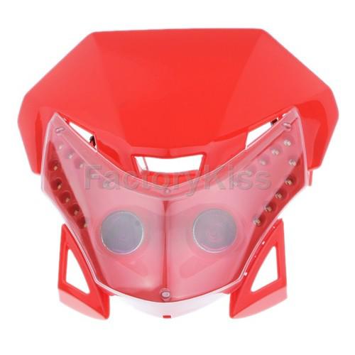 New red universal motorcycle motocross fairing headlight led light #728