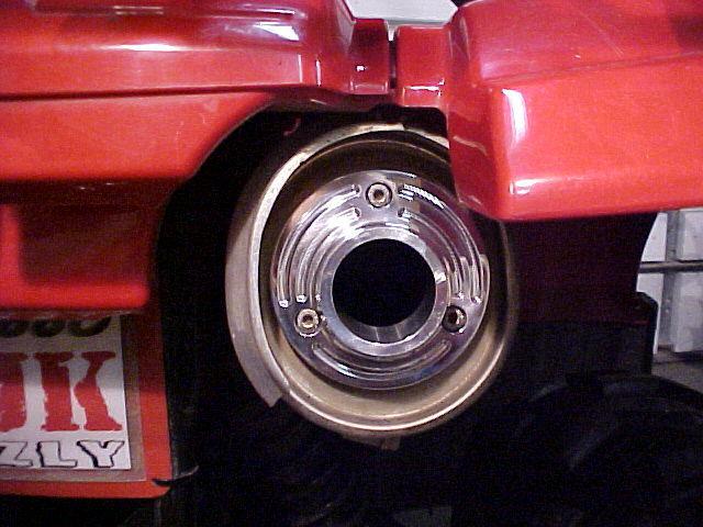 Billet power tip for yamaha grizzly wolverine 350 400 450 exhaust made in usa