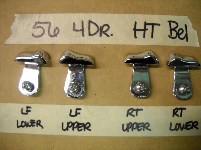 56 chevy belair 4 door hardtop side body molding center clip connector molding