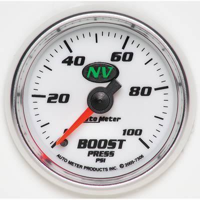 Two (2) autometer nv mechanical boost pressure gauge 2 1/16" dia 7306
