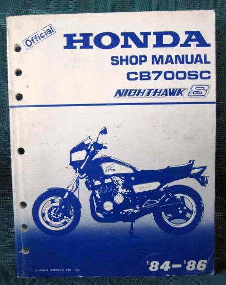 1984-85 honda nighthawk s cb700 cb700sc cb 700 sc repair manual