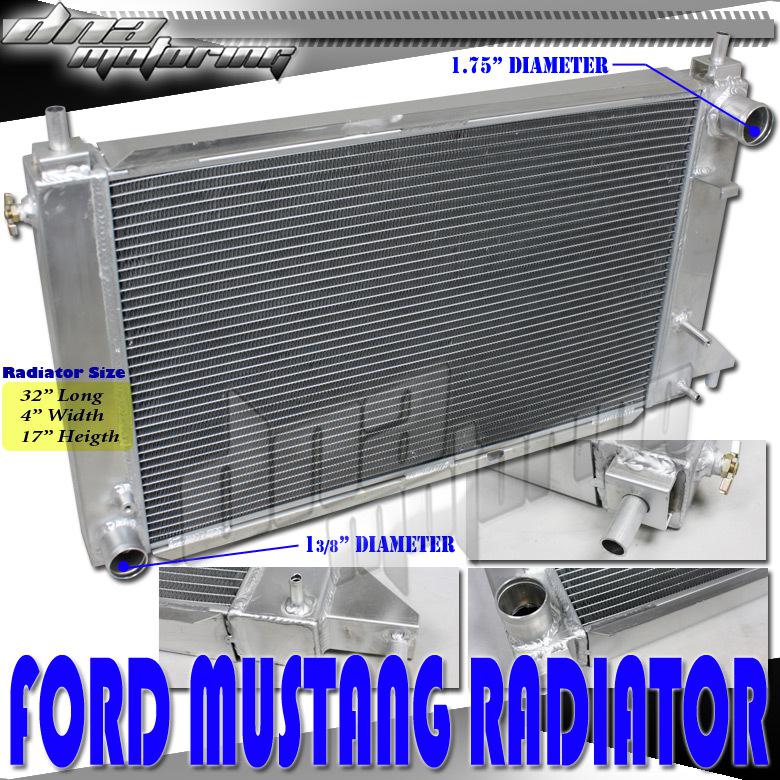 96 ford mustang gt svt v8 mt 3-row tri core full aluminum racing radiator manual