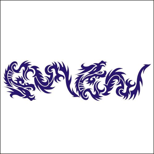 3002__dbl car stiker set tribal dragons ( dark blue)