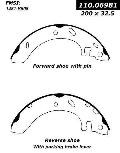 Centric 111.06981 brake pad or shoe, rear-new brake shoe-preferred