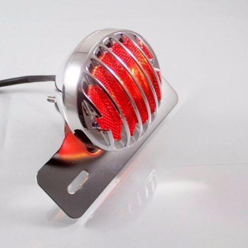 Chrome tail brake running license light plate mount for motorcycle bobber custom