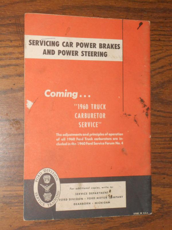 1960 FORD / POWER BRAKES / POWER STEERING / SHOP MANUAL / ORIGINAL BOOK, US $19.50, image 5