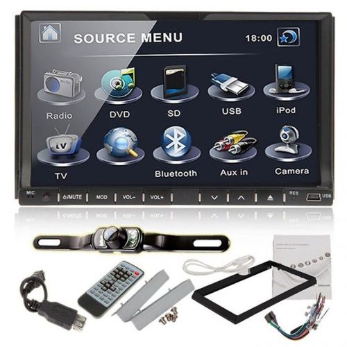 7&#034; double 2 din in dash car radio dvd player sd/usb ipod stereo head unit+camera