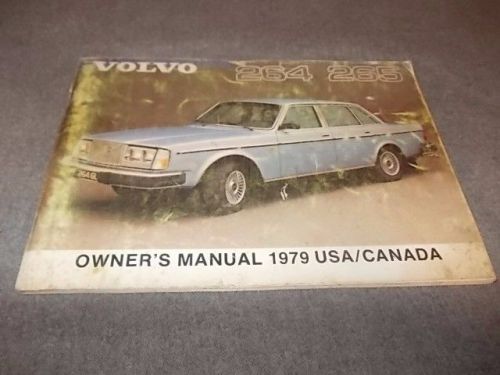 1979 volvo 264 / 265 owner's manual volvo usa / canada