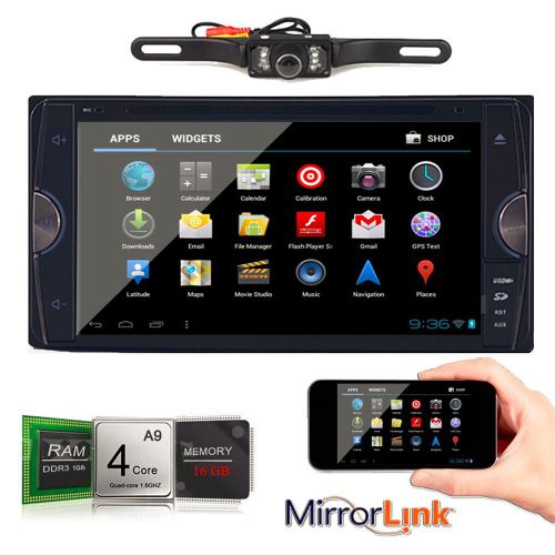 Android 4.4 quad core car dvd player gps wifi mirror link bt+camera toyota rav4