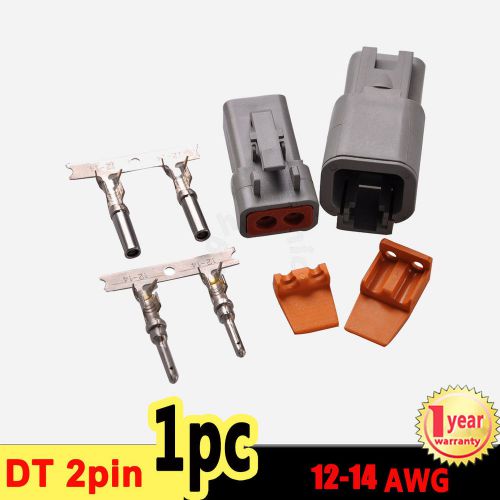 1 set deutsch dt 2 pin connector kit with 12-14 awg pins contacts male and femal
