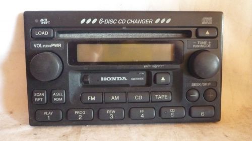 98 - 02 honda accord radio 6 cd cassette control panel 39100-s84-a300 1ta1