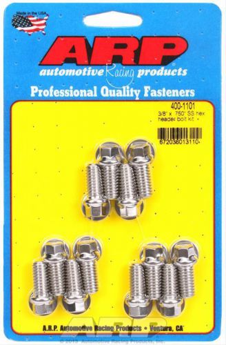 Arp header bolts hex head 3/8&#034; wrench stainless steel polished sbc set of 12