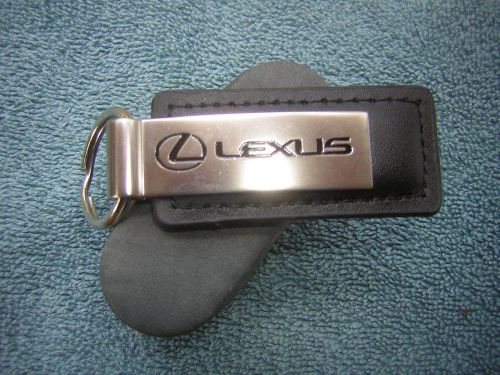 Lexus black leather key chain