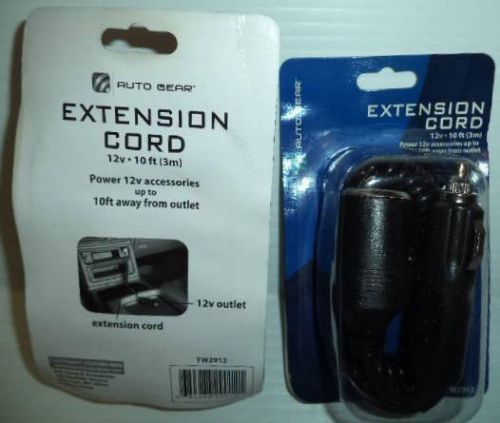 (2) auto gear 12 v accessory/ cigarette lighter outlet 10 ft extension cord new