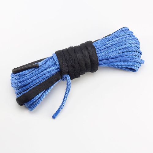 Blue dyneema synthetic winch 50' x 1/4" cable rope for atv/utv 3000 4000 5000lbs