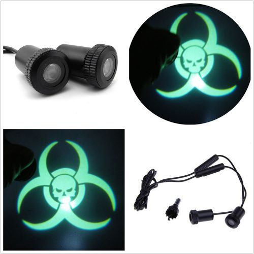 2x car door 3d biohazard resident evil badge logo laser ghost projector shadow