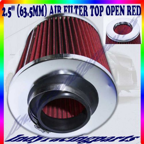 2.5" red air filter top open w/clamp universal 2 1/2" filter for air intake
