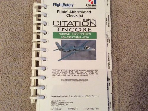 Flight safety abbreviated checklist citation encore normal procedures- free ship