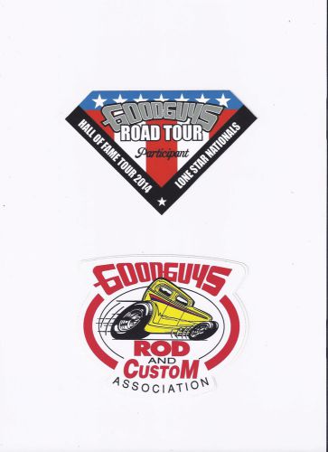Goodguys rod &amp; custom ass. racing decals / stickers die cut lot of 2