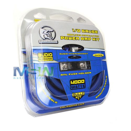 Bullz audio® (by xscorpion) pak0cbl 1/0-awg gauge car amplifier amp install kit