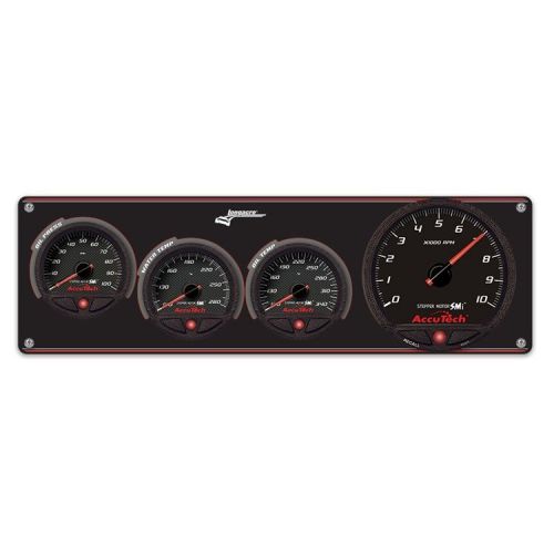 Longacre 44471 3 gauge aluminum panel with accutech smi gauges &amp; tach - op,wt,ot
