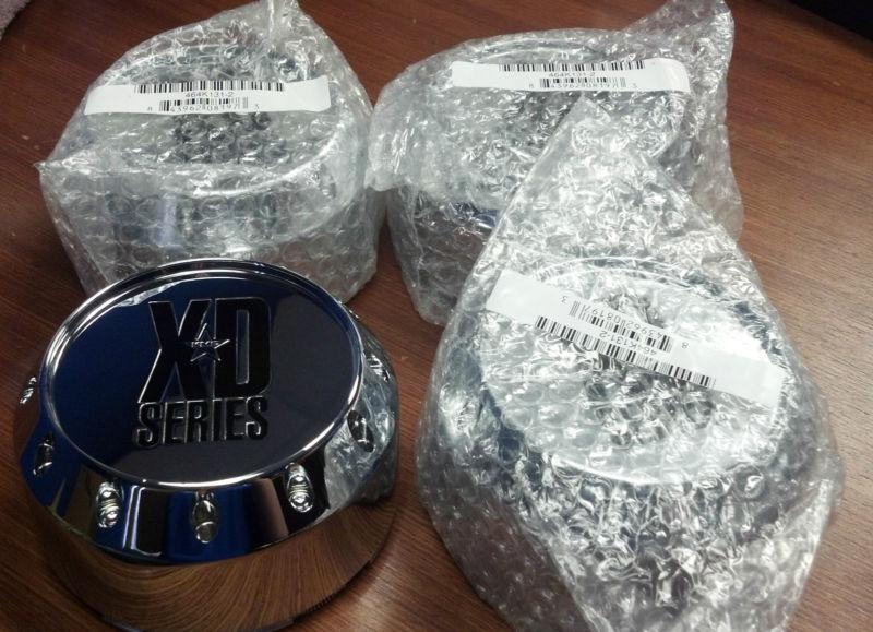 Set 4 464k131-2 center cap kmc xd series xd786 xd795 8 lug short chrome wheel