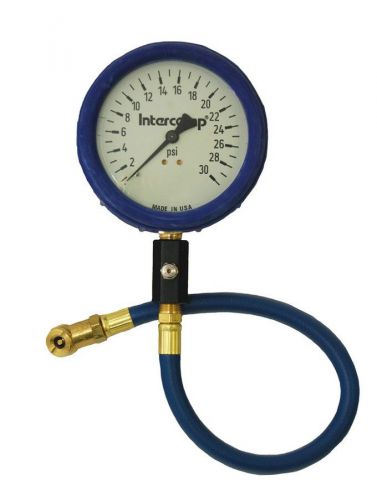 Intercomp 4" ultra deluxe 30psi air pressure gauge 17" hose longacre joes imca